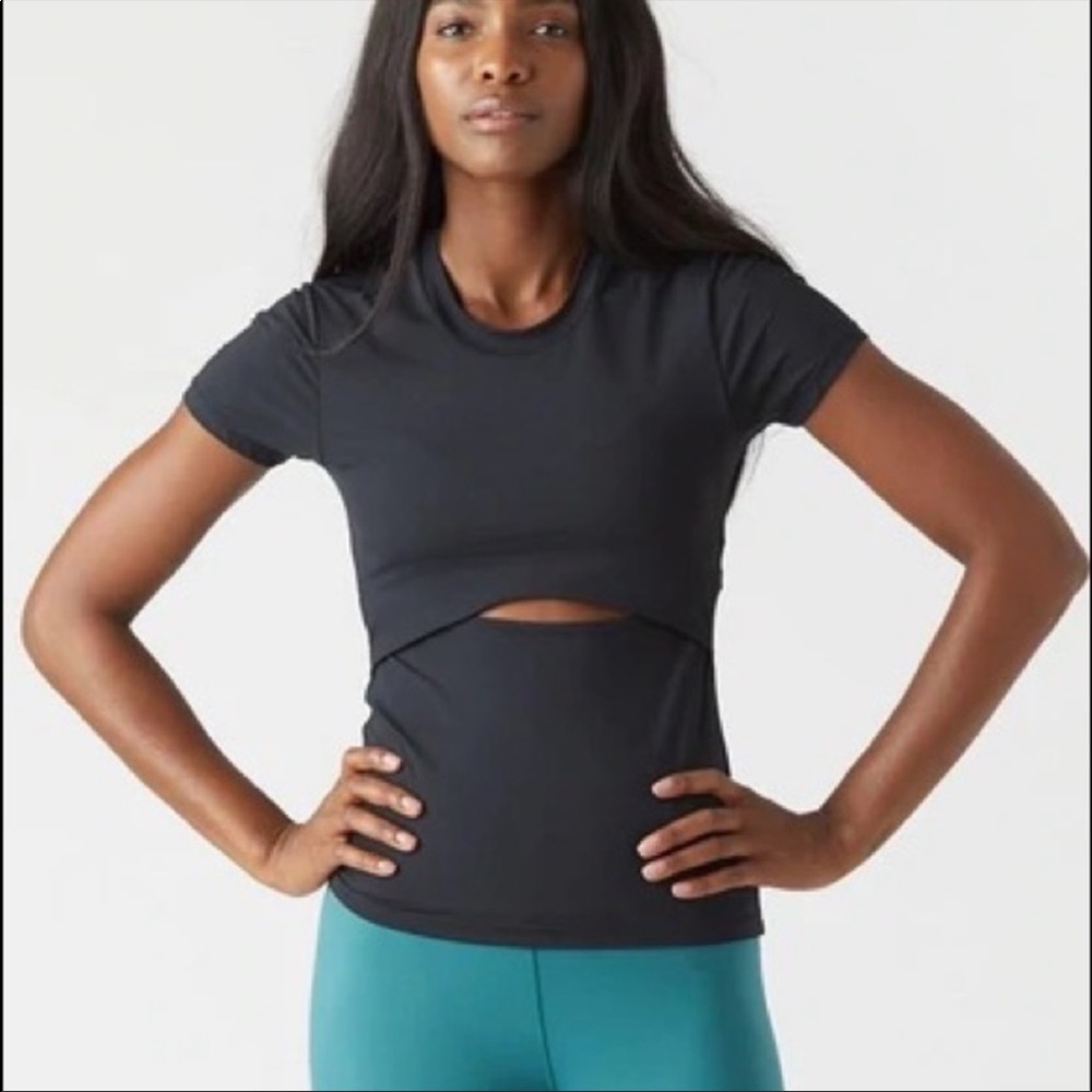 Glyder Black Short Sleeve Cutout Tee